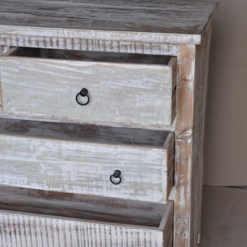 Rustica Reclaimed Chest of 7 Drawers White