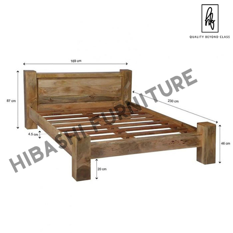 Avalon Indian Wooden Zen Mango Bed