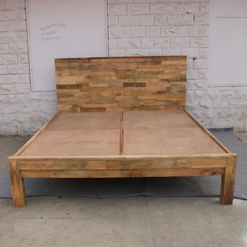 Chip Design Contemporary Boston Bed Mango Wood Frame