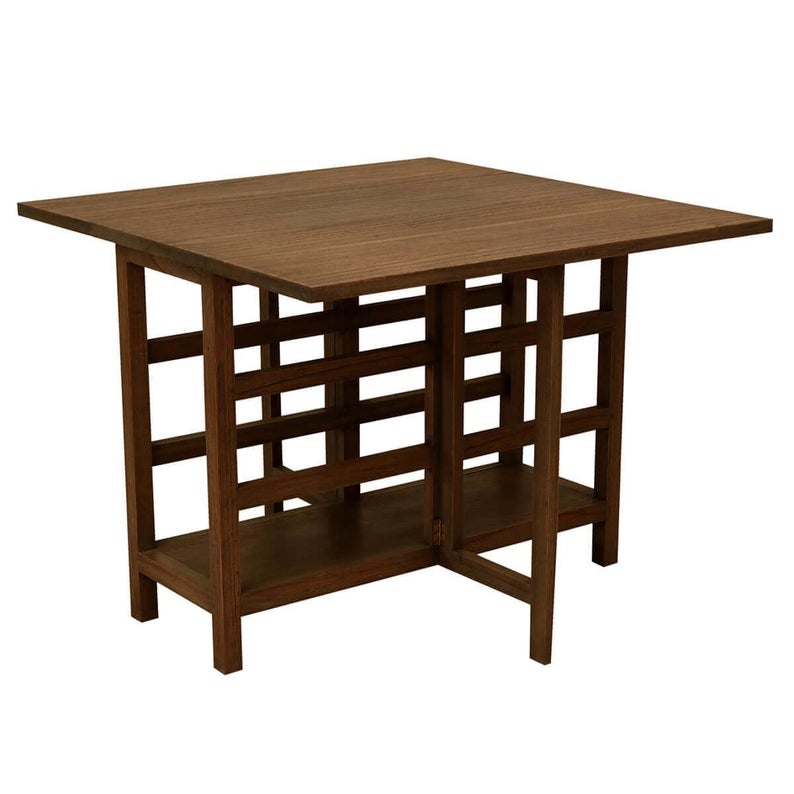 Boston Indian Solid Wood Drop Leaf Dining Table And Chair Set