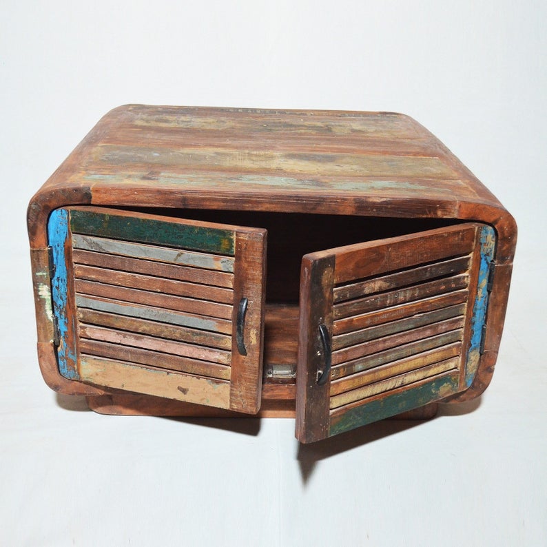 SALVAGE Reclaimed Timber Wooden 4 Doors Coffee Table / Center Table