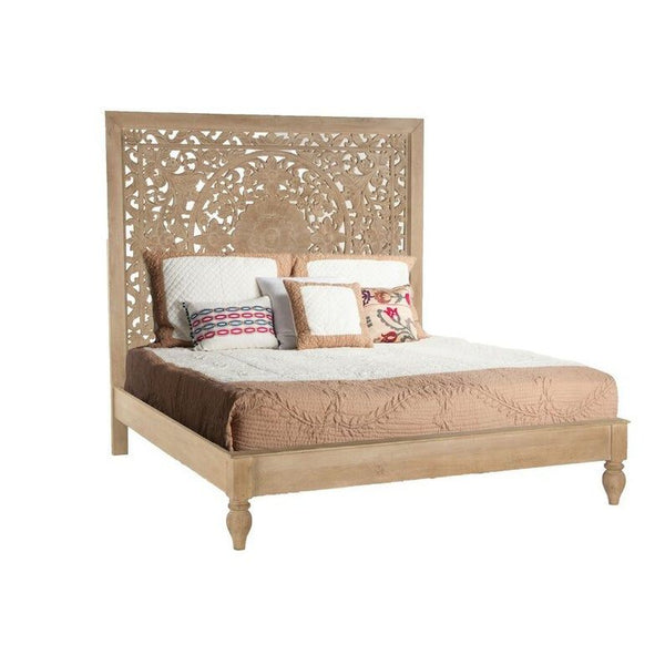 Indian Style Round Flower Designer Bed and Headboard.
