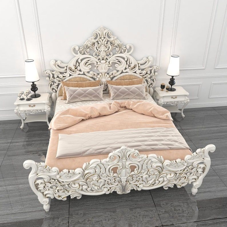 Bonita Indian Hand Carved Solid Mango Wood Bed