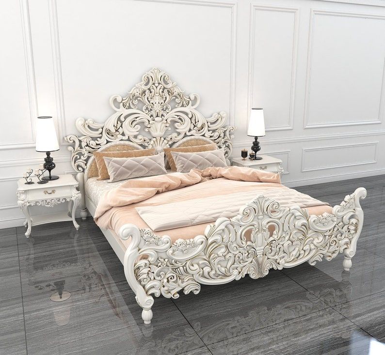 Bonita Indian Hand Carved Solid Mango Wood Bed