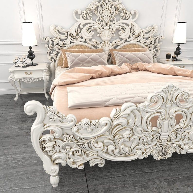 Bonita Indian Hand Carved Solid Mango Wood Bed