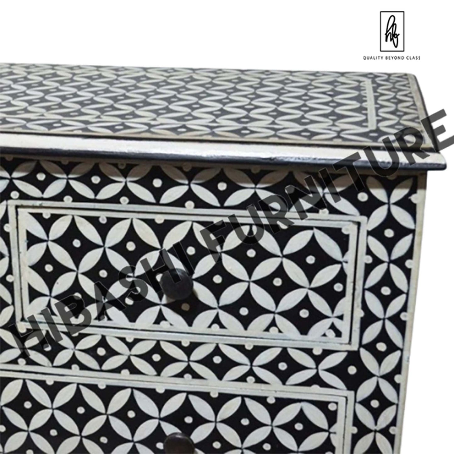 Pandora Bone Inlay Reclaimed Wood Tallboy Chest of 5 Drawers