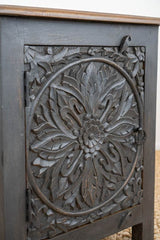 DAHLIA MIndian Wooden Hand Carved Bedside Cabinet