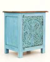 DAHLIA MIndian Wooden Hand Carved Bedside Cabinet