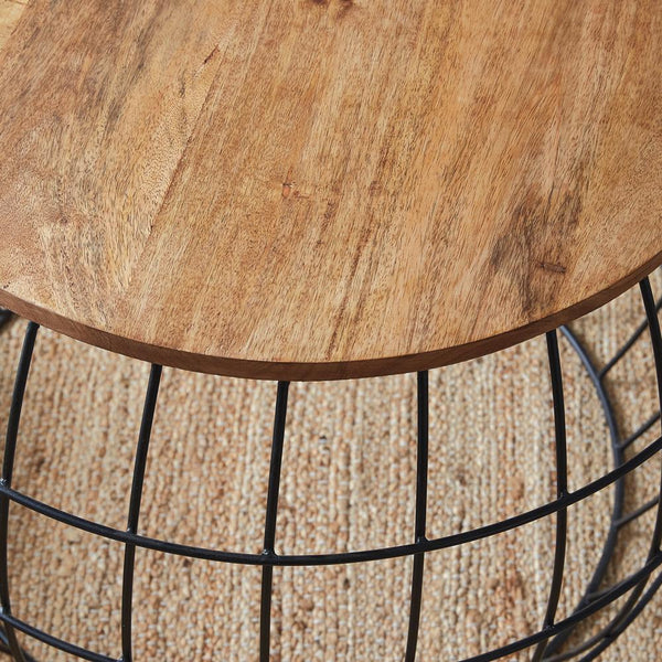 DANAO Industrial Iron and Wood Round Table