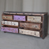 Rustica Reclaimed Wood 7 Drawer Chest of Drawers Multicolor