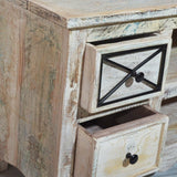 Reclaimed Timber Wood White TV Unit Small