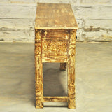 Mehrab Style Carved Hall Table with One Drawer