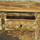 Mehrab Style Carved Hall Table with Drawers