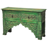 Mehrab Style Carved Hall Table with Drawers