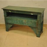 Mehrab Style Carved Hall Table with One Drawer