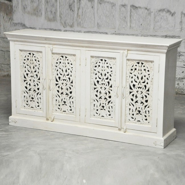 Jali Solid 4 Door Wooden Sideboard