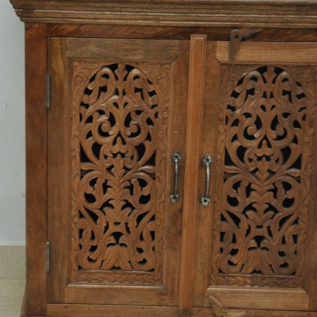 Jali Solid 4 Door Wooden Sideboard