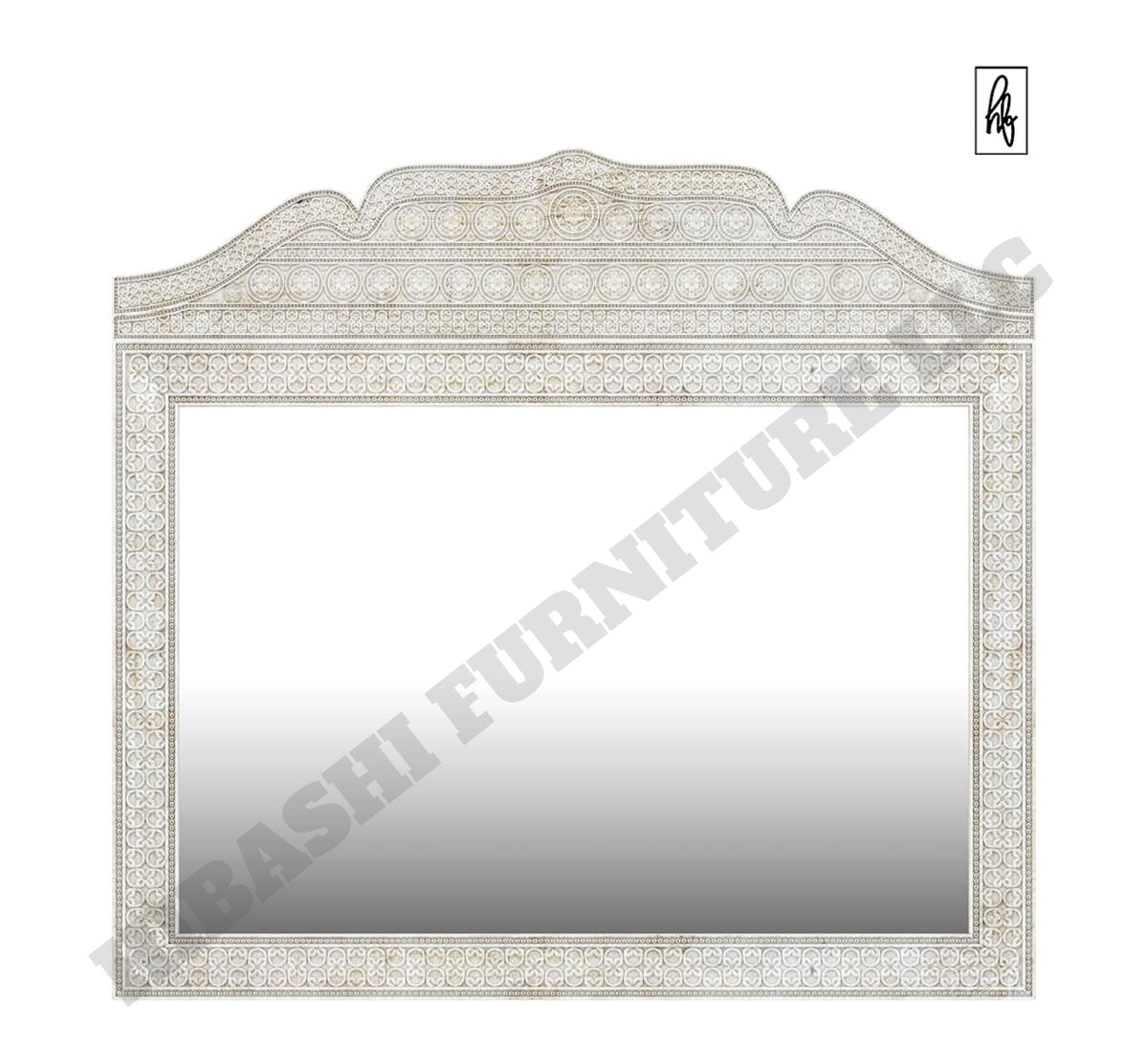 KHALIFA Solid Mango Wood Hand Carved Moroccan Style Mirror Frame