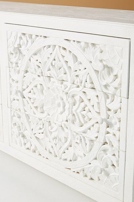 Lombok Hand Carved Wooden Six Drawer Dresser/ Hand Made wooden Dresser