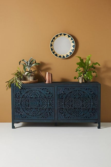Lombok Hand Carved Wooden Six Drawer Dresser/ Hand Made wooden Dresser