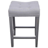 HAINA Backless Wooden Counter Stool with Upholstered Seat