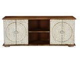 SANAY 59" Hand Carved Solid Wood TV Stand Media Console