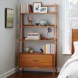 Mid-Century Bookshelf with Drawer – Acorn