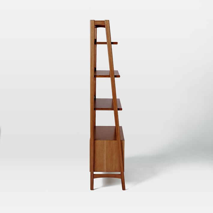 Mid-Century Bookshelf with Drawer – Acorn