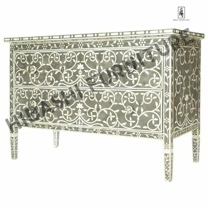 Indian Floral Accent Bone Inlay Sideboard