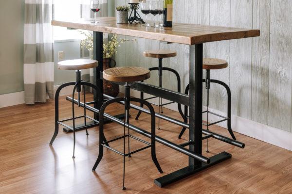 Baler Industrial Hand made Iron Beam Bar Table