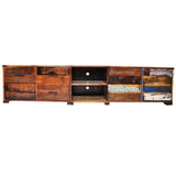 Nirvana Reclaimed Timber Wood TV Entertainment Unit/Stand 220cm
