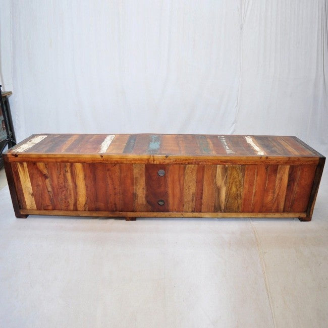 Nirvana Reclaimed Timber Wood TV Entertainment Unit/Stand 220cm