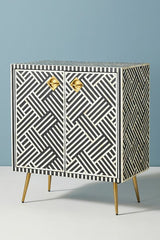 Zallaq Optical Bone Inlay Cabinet in Black