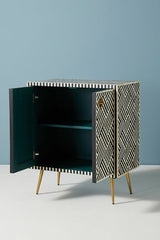 Zallaq Optical Bone Inlay Cabinet in Black