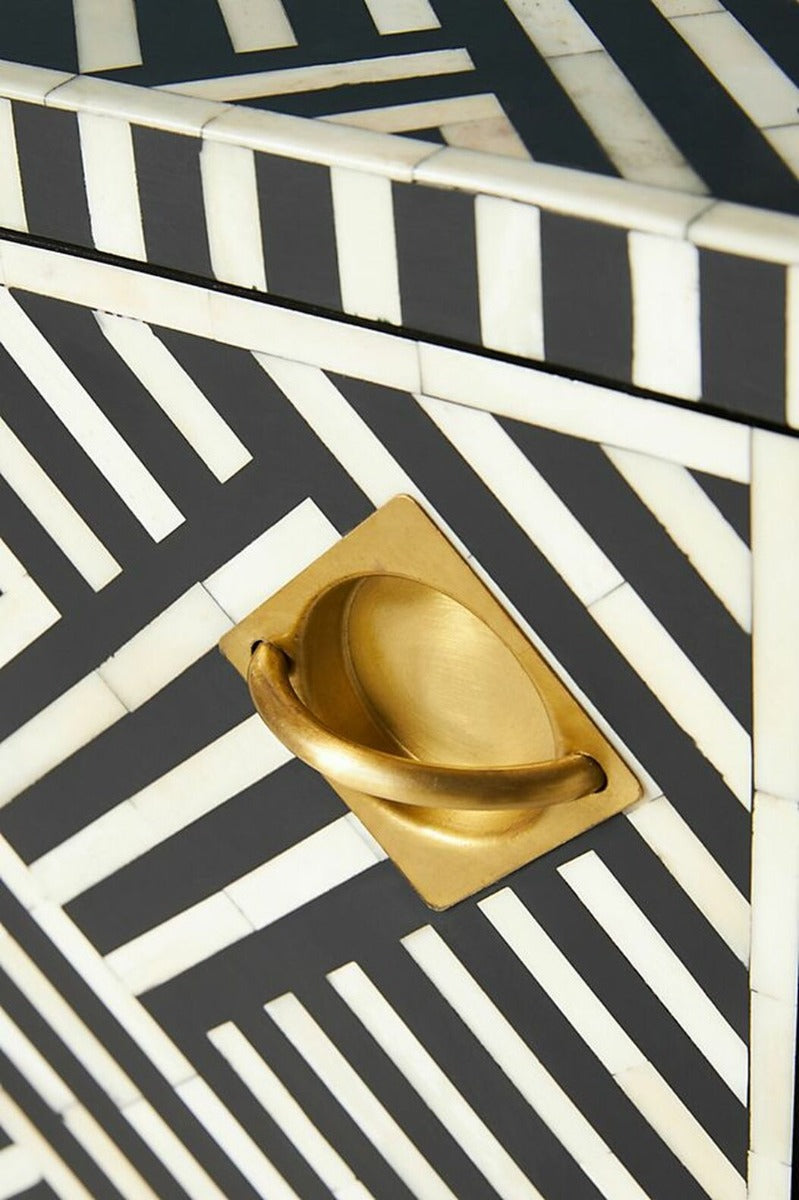 Zallaq Optical Bone Inlay Cabinet in Black