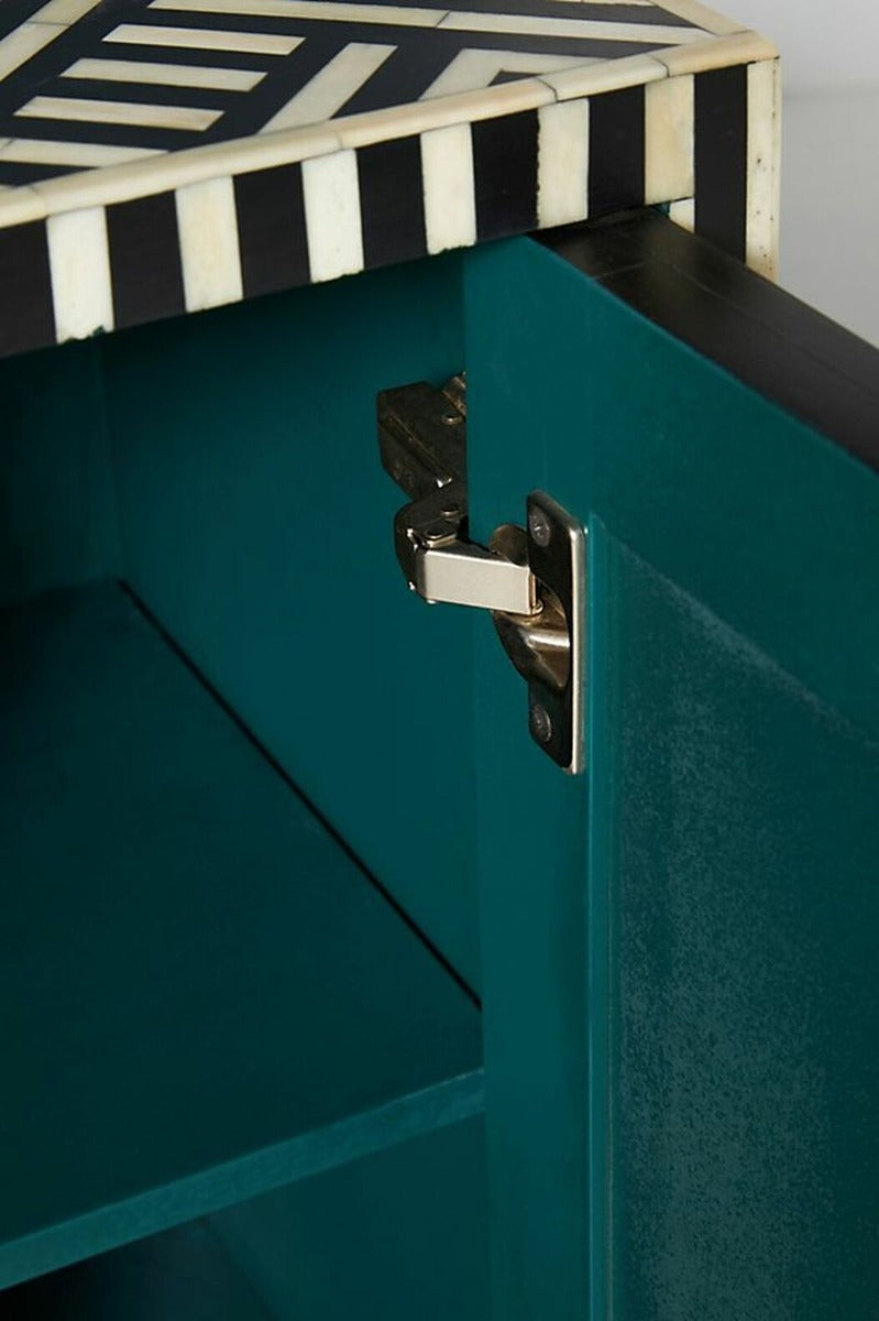 Zallaq Optical Bone Inlay Cabinet in Black