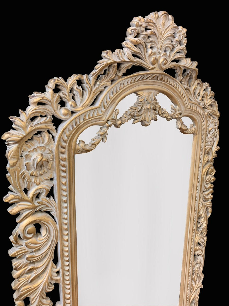 Ornately Carved Floor Mirror