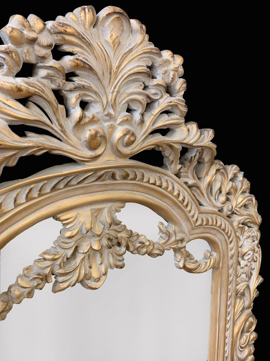 Ornately Carved Floor Mirror