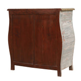 Retro Solid Wood Curved Dresser With 3 Drawers Dresser