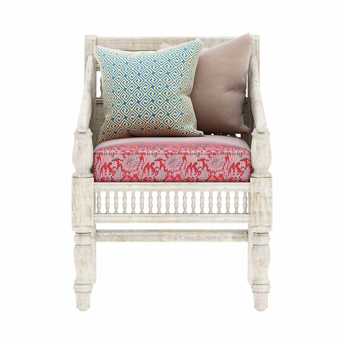 Pennsylvania Solid Wood Hand carved Moroccan Living Single Sofa