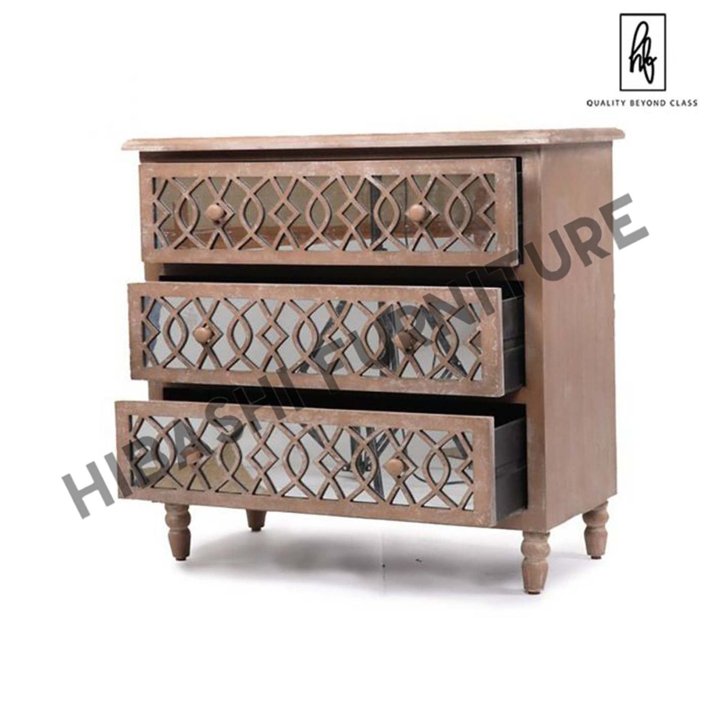 PALE Mango Wood Three Drawer Chest