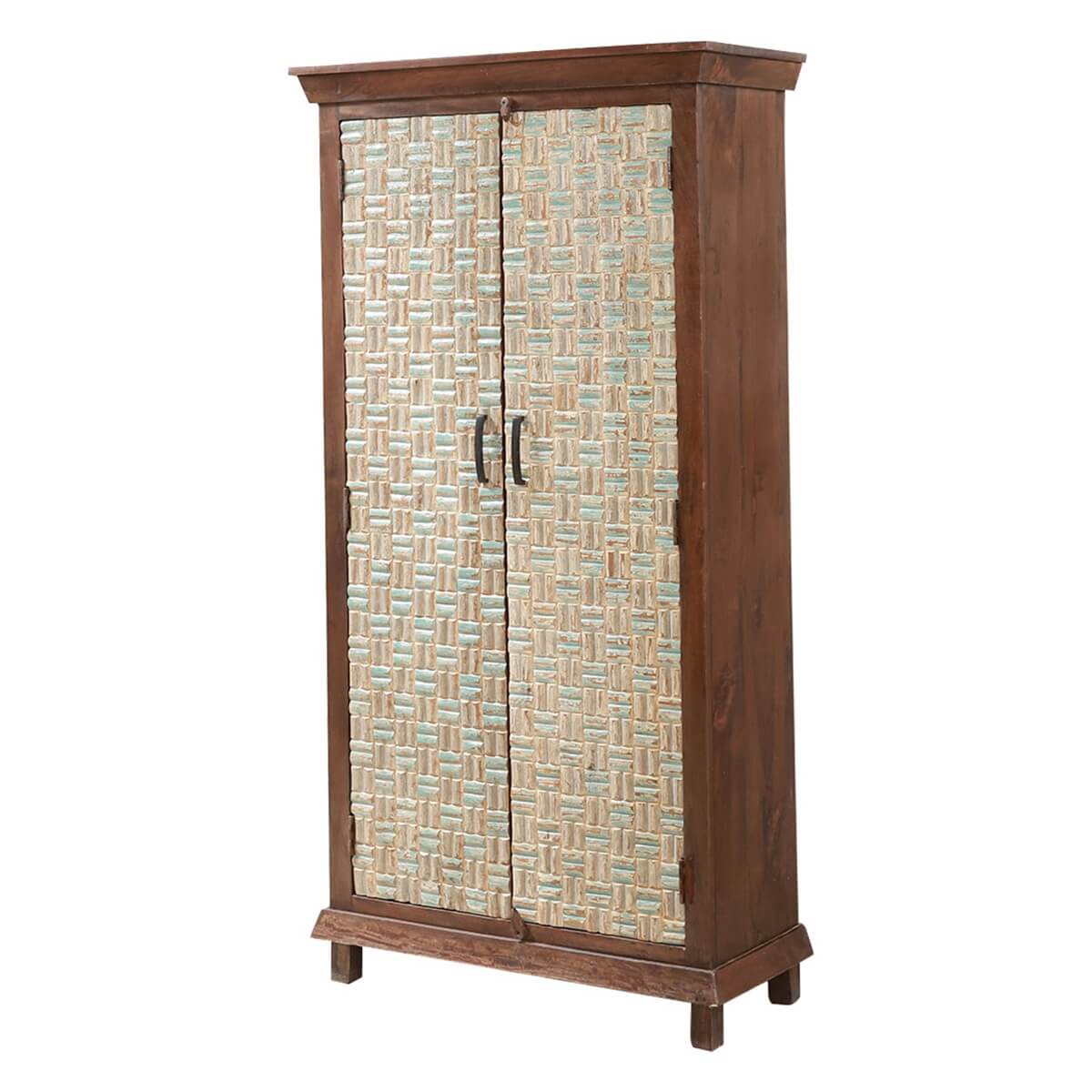 Amwaj Solid Wood Antique Armoire With Internal Shelves