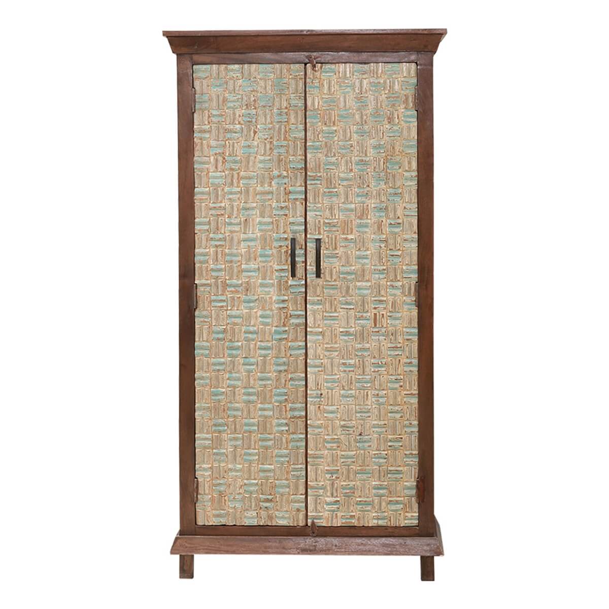 Amwaj Solid Wood Antique Armoire With Internal Shelves