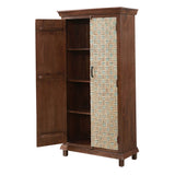 Amwaj Solid Wood Antique Armoire With Internal Shelves