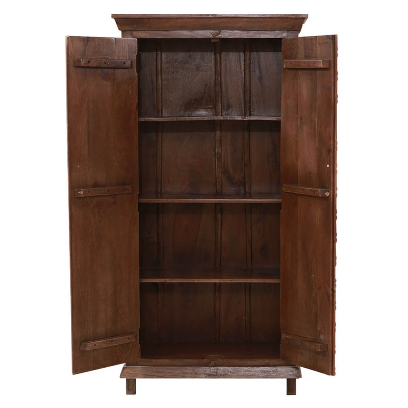 Amwaj Solid Wood Antique Armoire With Internal Shelves