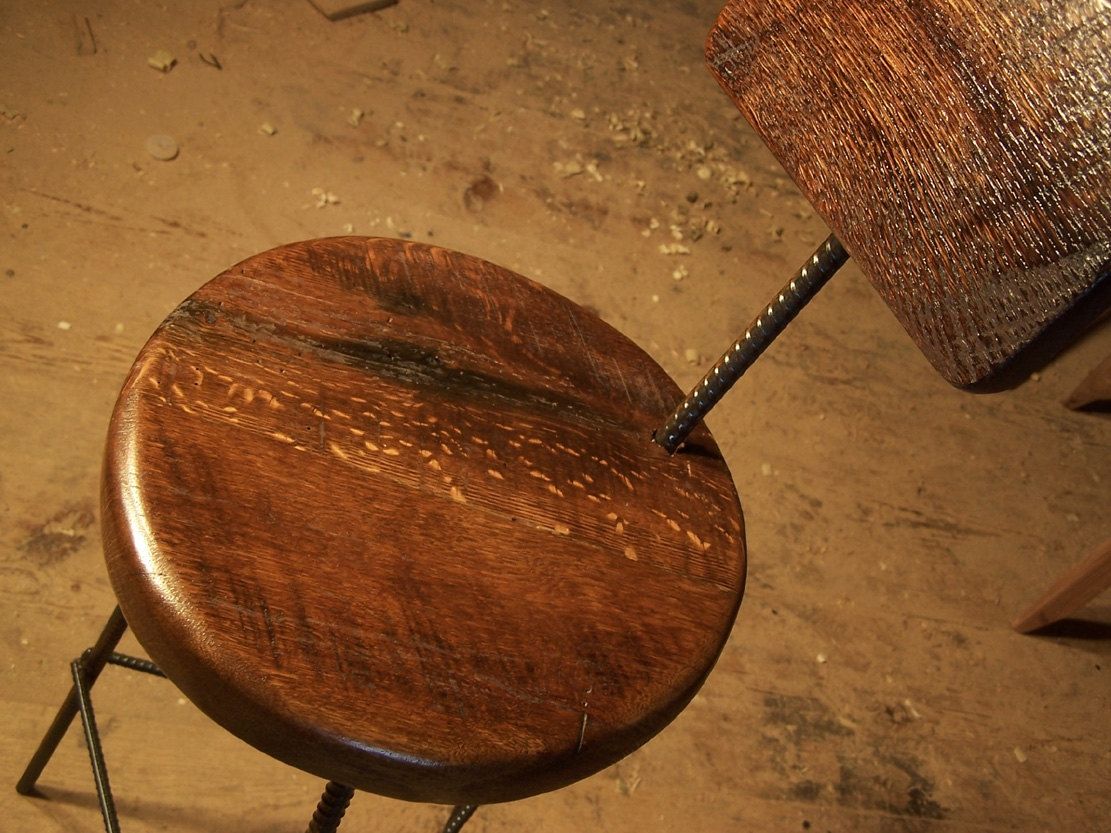 Antipolo Bar Stools With Industrial Legs And Back Rest