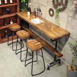 Banga Retro Rectangular Bar Table Natural Industrial Pub Table