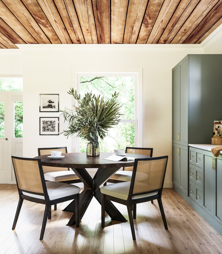 BARAS Round Industrial Steel Pedestal Dining Table