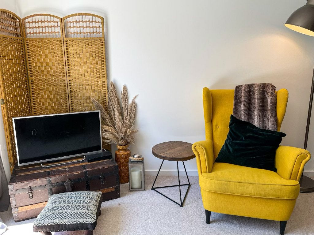 ERMITA Industrial Rustic Round Side Table