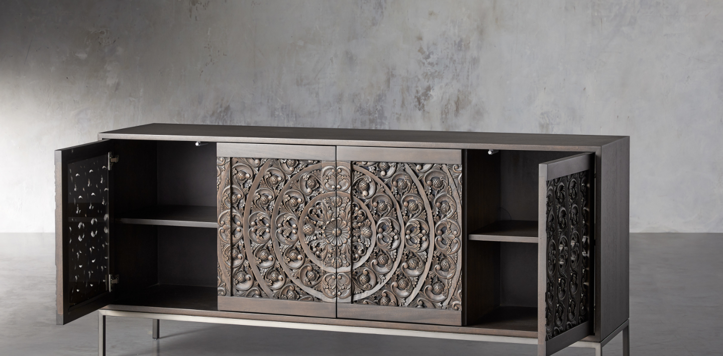 Seef Hand Carved Media Console